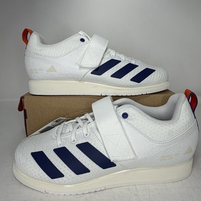 adidas Powerlift 5 Weightlifting Shoes Men's 7.5 White Blue Orange JP9878 NEW