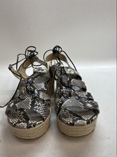 Michael Kors Snakeskin Print Lace Up Espadrille Platform Wedge Sandals Size 10M