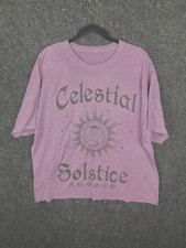 Obsessive Love Celestial Solstice Graphic Tee Distressed Look Size 2XL