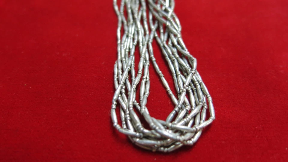 Vintage Thai Tribal Sterling Silver Multi-Strand Flower Beads Necklace Handmade - Image 2 of 4