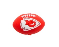 5 pc. Chiefs Football Silicone Focal Bead Beadable 3D Kansas City 29x17mm
