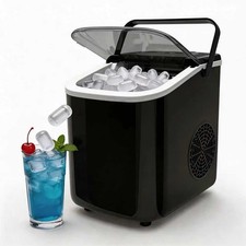 Small Portable Countertop Ice Maker, 26lbs/24H Ice Machine with Self-Cleaning, 6
