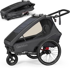 Qeridoo Kidgoo 1 Steel Grey Fahrradanhänger – B-Ware geprüft – inkl. Kupplung