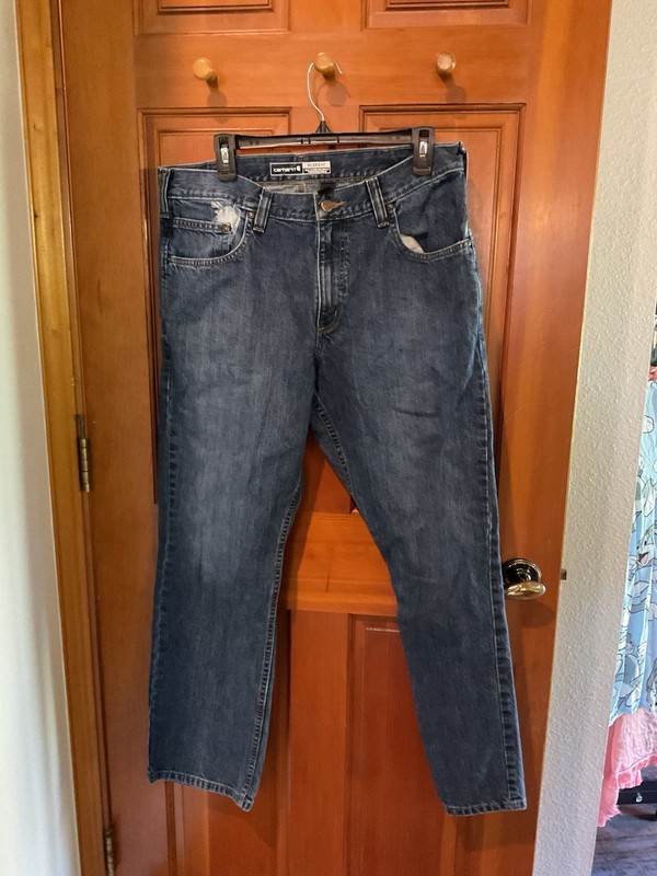 Carhartt Mens Jeans Relaxed Fit Straight Leg Blue Jeans 34x30