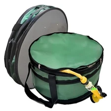 Collapsible Garden Hose Storage Bag Pot, 21D x 10H Inch Green-Hard Shell Bottom
