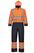 Portwest Hi-Vis Contrast Winter Coverall Waterproof Reflective S485 L Rail Spec