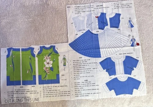 1960’s Vintage Barbie Cut & Sew Fabric Panel Uncut Dresses and Jacket