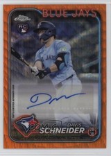 2024 Topps Chrome Update Orange Wave Refractor 12/25 Davis Schneider Auto 0d2n