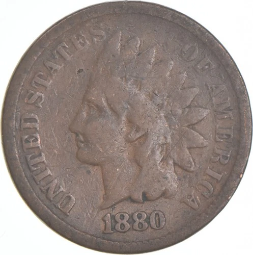 1880 Indian Head Cent AC Average Circ *0544