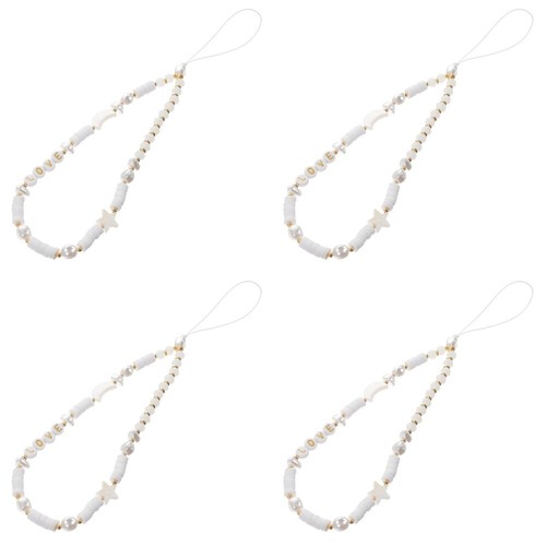Soft Clay Mobile Phone Chain Beaded Wrist Strap Cute Star Lanyard - 第 38/53 張圖片