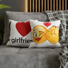 I Love my Girlfriend Pillow Case