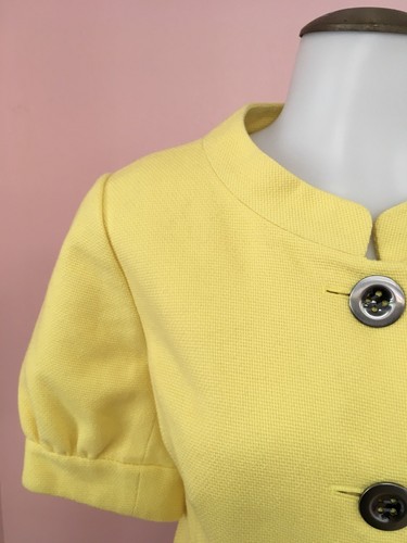 Blazer haute qualité veste femme designer en coton jaune CLASSIQUES ENTER Medium 8 joliment