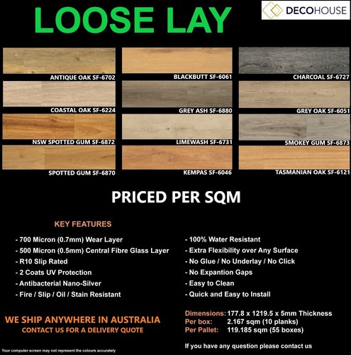 NSW SPOTTED GUM LUXURY LOOSE LAY VINYL FLOORING DIY WATERPROOF COMMERCIAL PLANK - Picture 2 of 10