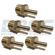  5 Pieces 3/8 HOSE BARB X 3/4 MALE NPT Brass Pipe Fitting Gas Fuel Water Air