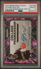 PSA 10 - JA'KOBE WALTER #/99 Auto - 2023 Prizm College RC Penmanship PURPLE ICE