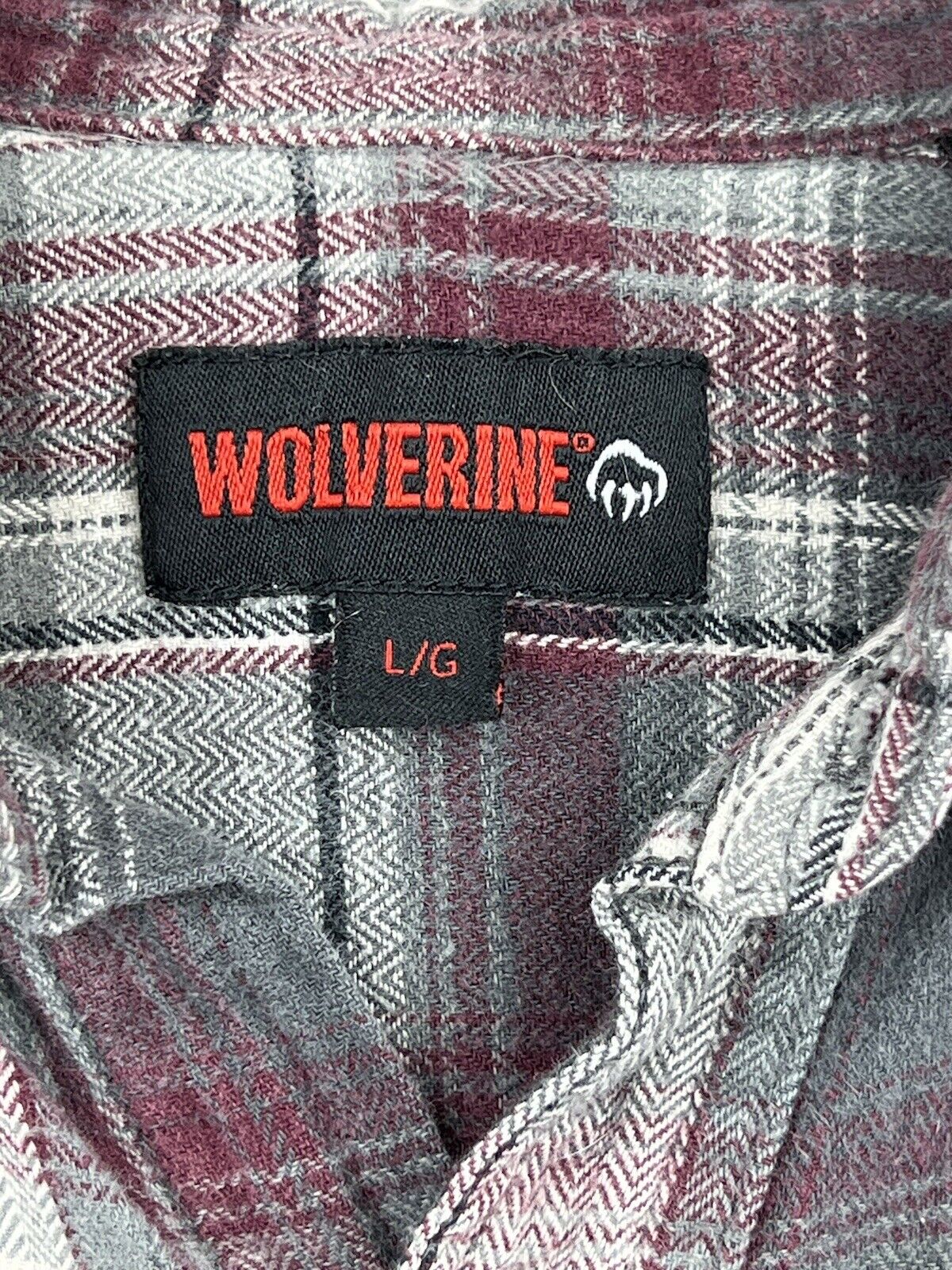 Wolverine Mens Plaid Flannel Shirt SzL Grey and M… - image 3