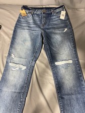 BUFFALO David Bitton W30 High Rise Straight JAYDEN JEANS Distressed Stretch NWT