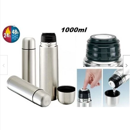 THERMOS ACQUA CAFFE TE 1 LITRO 500 250ml CONTENITORE TERMICO INOX PORTATILE - Immagine 2 di 3