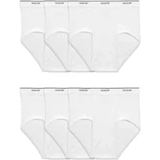 Fruit of the Loom Big Men's Tag-Free Cotton Briefs Underwear, 6 Pack White, XXL