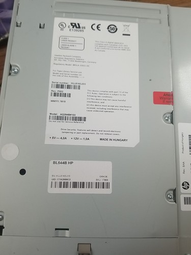 HP HPE LTO5 AQ294B#103/ BRSLA-0903-DC/ BL544B/ BRSLA-LTOHH-DC - Photo 18/21