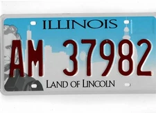 EXPIRED ILLINOIS LICENSE PLATE LAND OF LINCOLN RANDOM LETTERS/NUMBERS NICE!!!