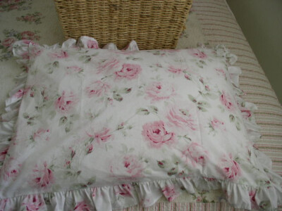Ruffle Sham Made with Rachel Ashwell Shabby Chic Sugar Plum Sorbet Standard Size