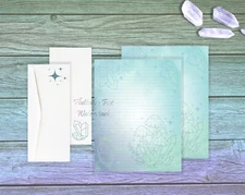 Blue Mushroom Writing Paper Stationery | 24 Sheets - Lined and Unlined