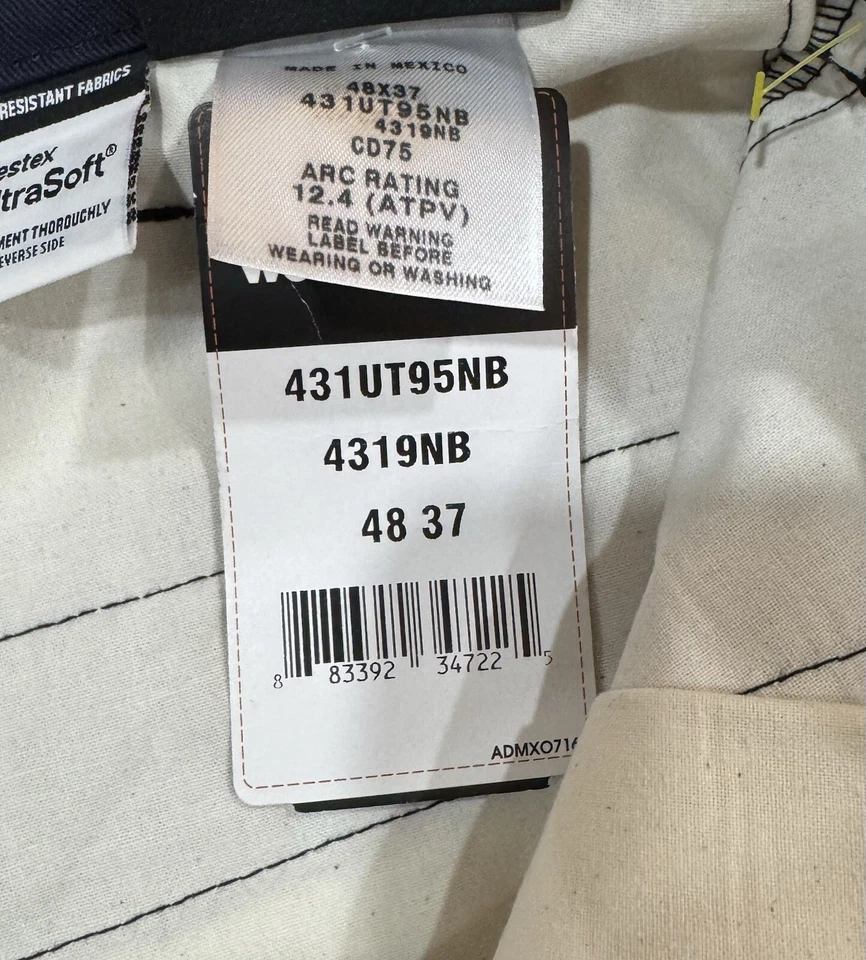 Pantalones de trabajo Workrite FR Westex ultra suaves resistentes al fuego talla 48 X 34 nuevos con etiquetas Foto 2 de 4