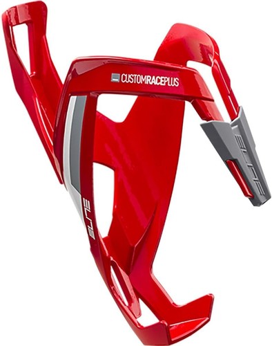 Elite CUSTOM RACE PLUS Bicycle Water Bottle Cage : GLOSSY RED/WHITE