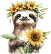Wall decal sticker sloth wall sticker 18 x 18 cm large