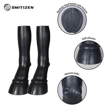 Smitizen Cosplay Costumes Silicone Black Horse Feet Hoof Boots Fetish BDSM