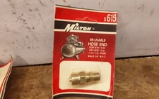 Milton S615 Re-Usable Hose end 9/16" or 19/32" O.D. x 1/4" I.D. Line x 1/4" NPT