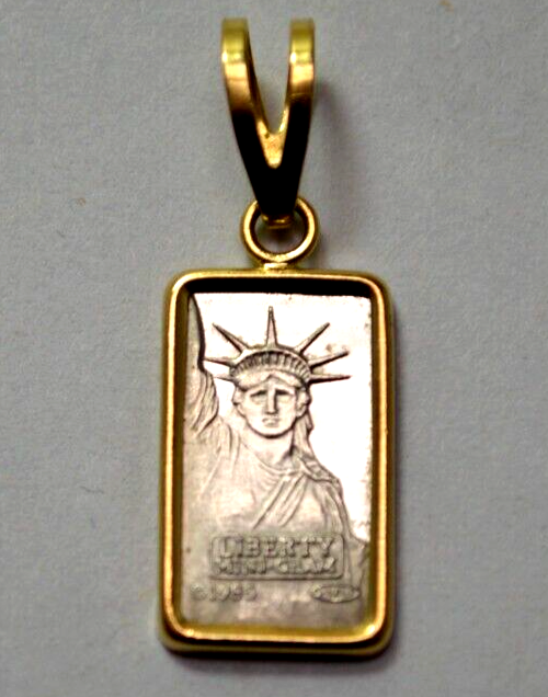 1985 Credit Suisse Liberty Mini Gram 1g PL Bar in 14k Gold