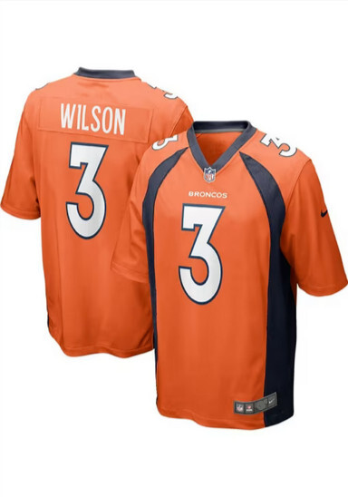 Футбольная майка Russell Wilson Nike Denver Broncos для домашней игры, оранжевая, 3XL