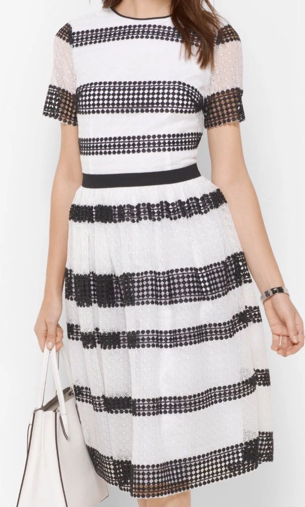 Michael kors dress black on sale and white