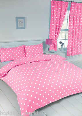 POLKA DOT ROSA WEISS MODERN GEPUNKTET RUND WENDE BETTWÄSCHE ODER VORHÄNGE SITZSACK