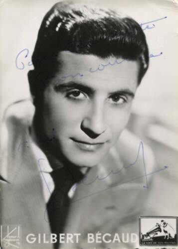 Gilbert Becaud autograph, FRENCH SINGER, signed vintage photo - Picture 1 of 1