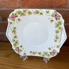 Vintage Shelley China "Royalty" Eared Cake Plate Or Bread Plate, Roses 24cm