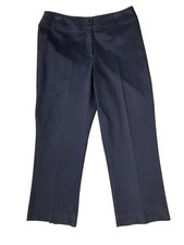 Vtg Pendleton Casual Crease Leg Trouser Stretch Cotton Wm Black Mid-Rise 32"x36"