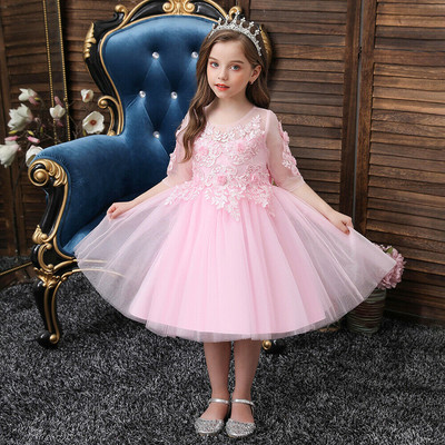 Prinzessin Ballkleid Brautjungfer Festzug Blumenmädchen Tutu Kleid Hochzeit Festzug