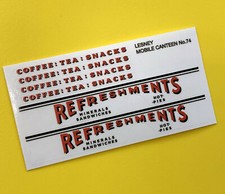 Lesney No.74 MOBILE CANTEEN replacement sticker decal set
