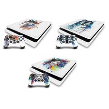 OFFICIAL PIXIE COLD ART MIX VINYL SKIN DECAL FOR PS4 SLIM CONSOLE CONTROLLER
