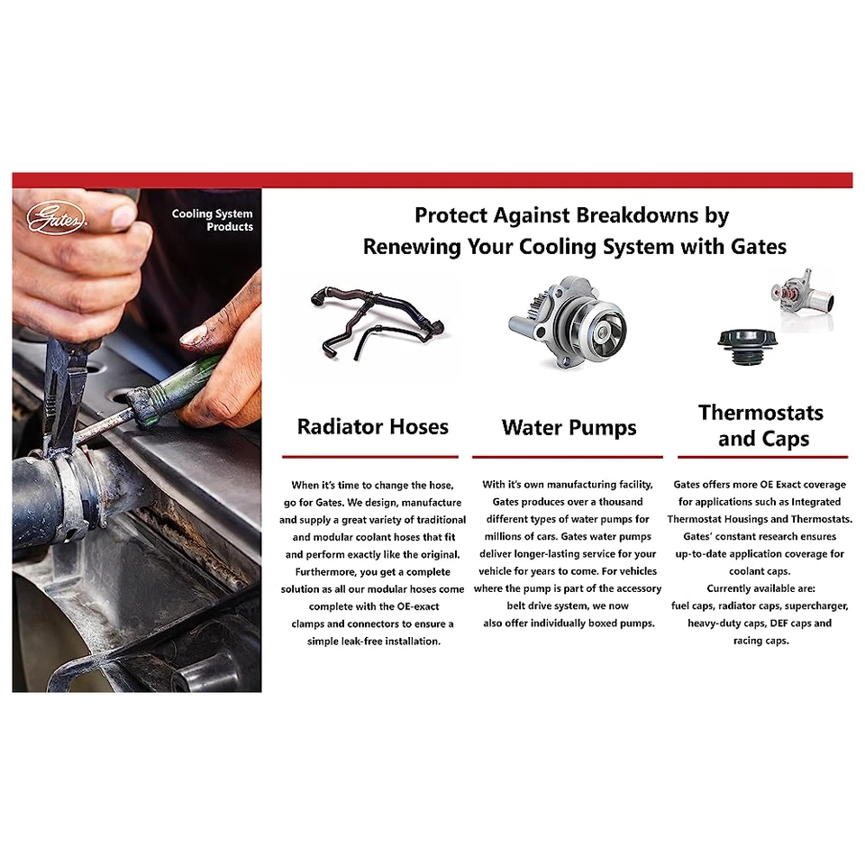 Gates Water Pump Reverse Rotation Aluminum For Dodge Dakota, Jeep Grand Cherokee - Image 2 of 4