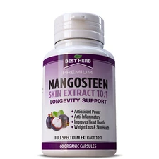 Mangosteen Skin Extract Supplement Longevity Support Pills Heart Health 60 Caps