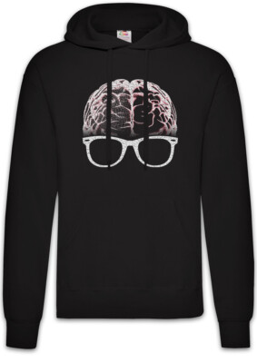Nerd Brain Hoodie Kapuzenpullover Fun Computer Scientist Coder Glasses Gamer