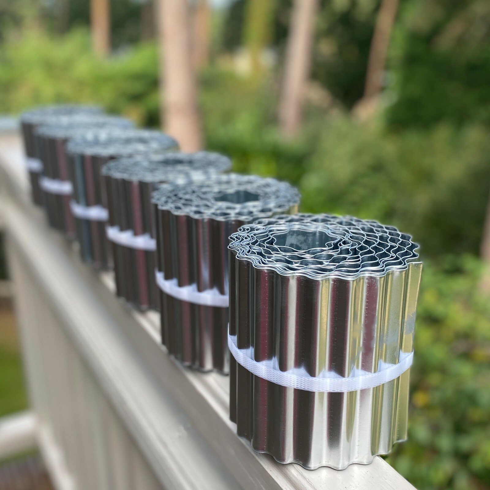 Set of 12 x Garden Lawn Edging Galvanised Metal Steel Roll (16.5cm x 5m)