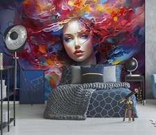 3D Color Girl O980 Wallpaper Wall Murals Removable Wallpaper Sticker Eve