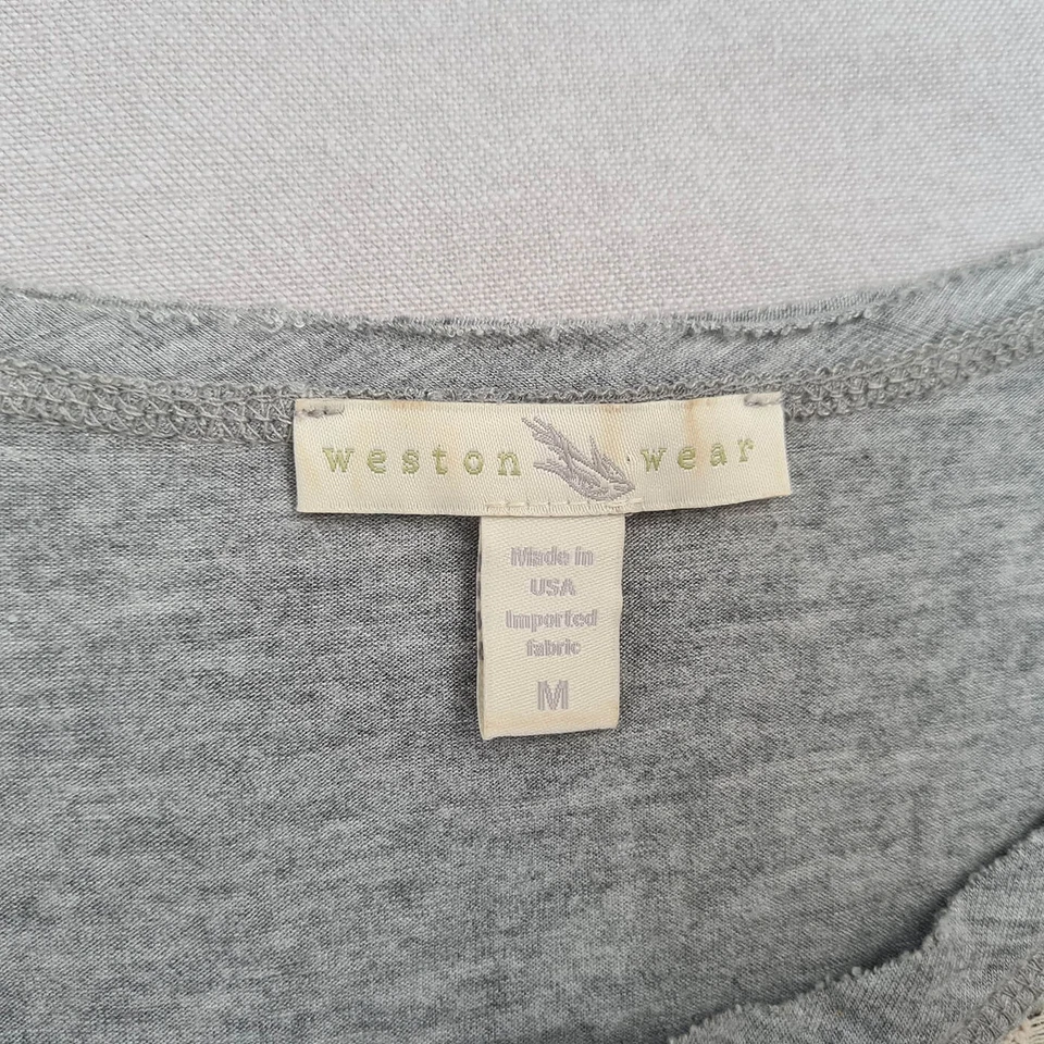 Blusa túnica Anthropologie Weston Wear para mujer talla M encaje a rayas hecha en EE. UU. Foto 3 de 4