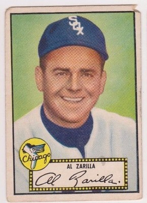 1952 Topps Black Back #70 Al Zarilla - Chicago White Sox, Good Condition