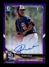 PEDRO AVILA 2018 BOWMAN CHROME ROOKIE PURPLE REFRACTOR AUTO RC #122/250 BF1063